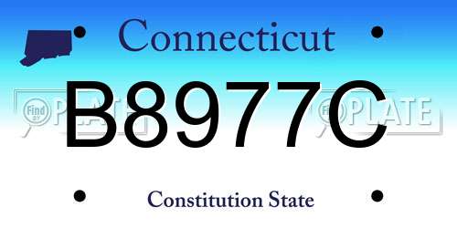 B8977C Connecticut License Plate
