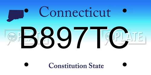 B897TC Connecticut License Plate