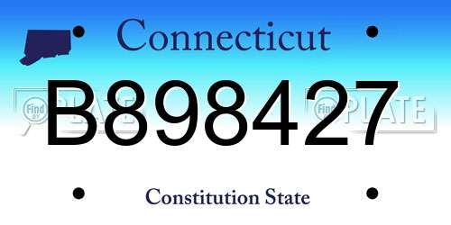 B898427 Connecticut License Plate