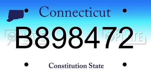 B898472 Connecticut License Plate
