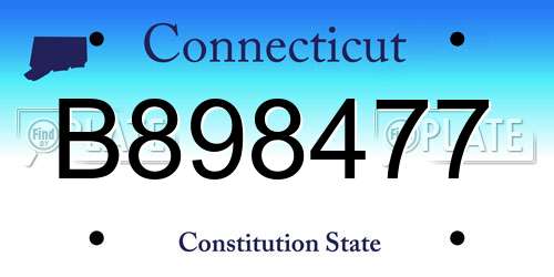 B898477 Connecticut License Plate