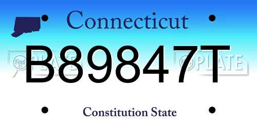 B89847T Connecticut License Plate