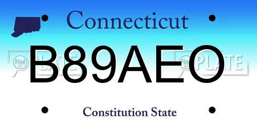 B89AEO Connecticut License Plate