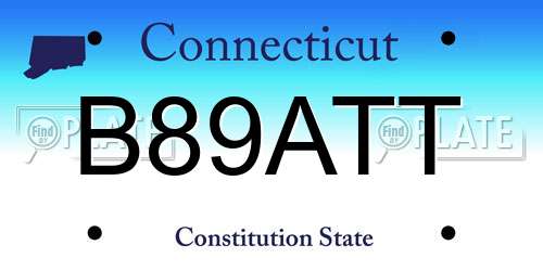B89ATT Connecticut License Plate