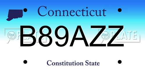 B89AZZ Connecticut License Plate