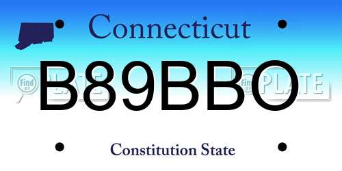 B89BBO Connecticut License Plate