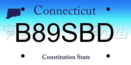 B89SBD Connecticut License Plate