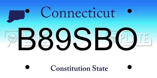B89SBO Connecticut License Plate