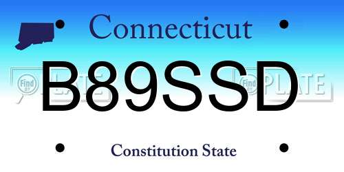 B89SSD Connecticut License Plate