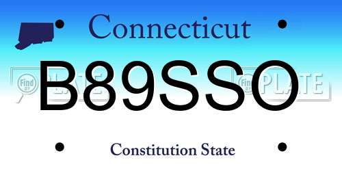B89SSO Connecticut License Plate