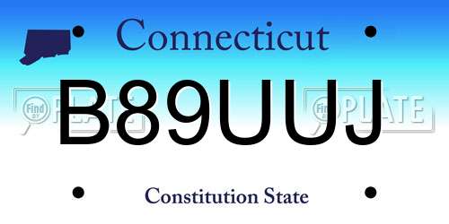 B89UUJ Connecticut License Plate