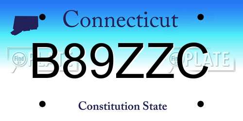 B89ZZC Connecticut License Plate