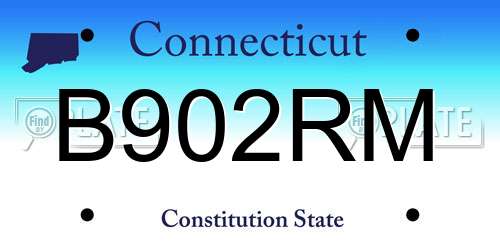 B902RM Connecticut License Plate