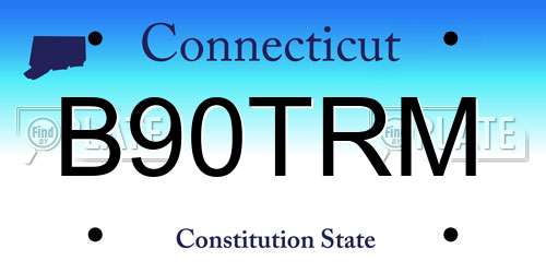 B90TRM Connecticut License Plate