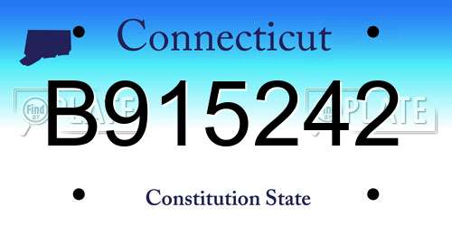B915242 Connecticut License Plate