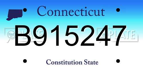 B915247 Connecticut License Plate