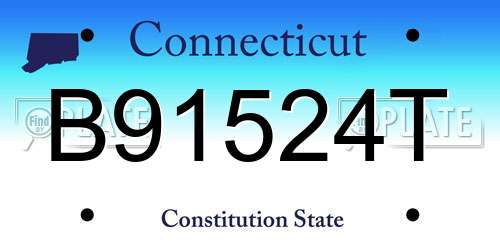 B91524T Connecticut License Plate