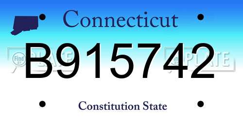 B915742 Connecticut License Plate