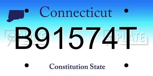 B91574T Connecticut License Plate