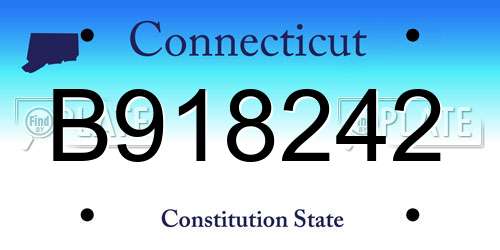 B918242 Connecticut License Plate