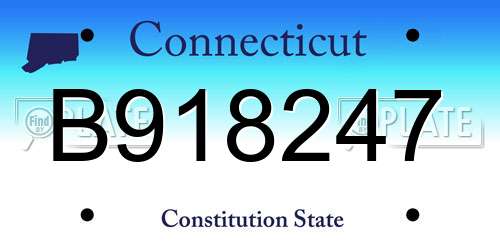 B918247 Connecticut License Plate