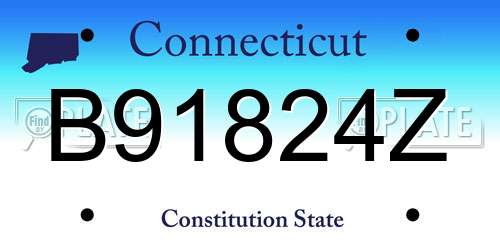 B91824Z Connecticut License Plate