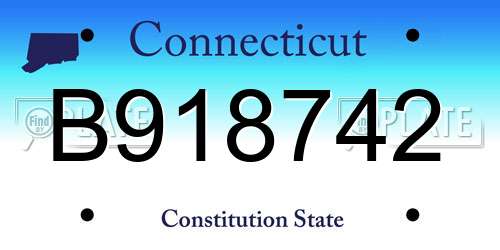 B918742 Connecticut License Plate