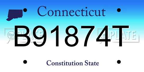 B91874T Connecticut License Plate