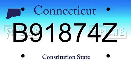 B91874Z Connecticut License Plate