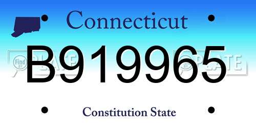 B919965 Connecticut License Plate