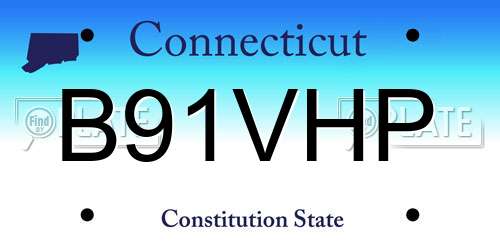 B91VHP Connecticut License Plate
