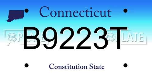 B9223T Connecticut License Plate
