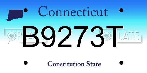 B9273T Connecticut License Plate