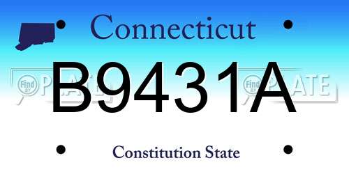 B9431A Connecticut License Plate