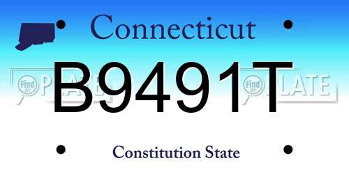 B9491T Connecticut License Plate