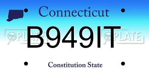 B949IT Connecticut License Plate