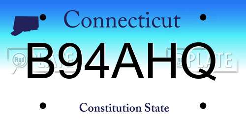 B94AHQ Connecticut License Plate