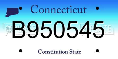 B950545 Connecticut License Plate