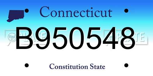 B950548 Connecticut License Plate