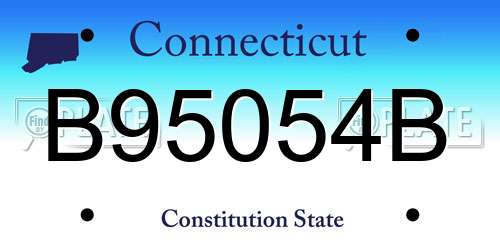 B95054B Connecticut License Plate