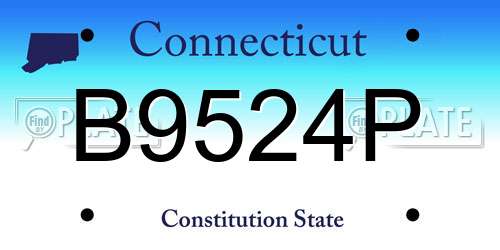 B9524P Connecticut License Plate