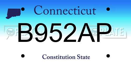 B952AP Connecticut License Plate