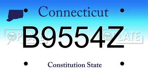 B9554Z Connecticut License Plate