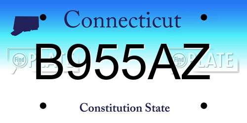 B955AZ Connecticut License Plate