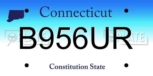 B956UR Connecticut License Plate
