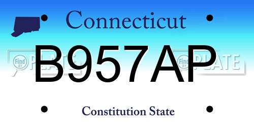 B957AP Connecticut License Plate