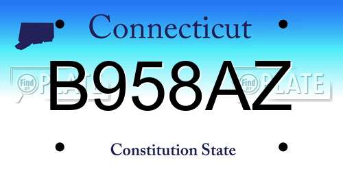 B958AZ Connecticut License Plate