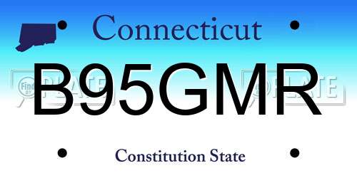 B95GMR Connecticut License Plate
