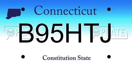 B95HTJ Connecticut License Plate