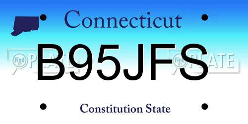 B95JFS Connecticut License Plate